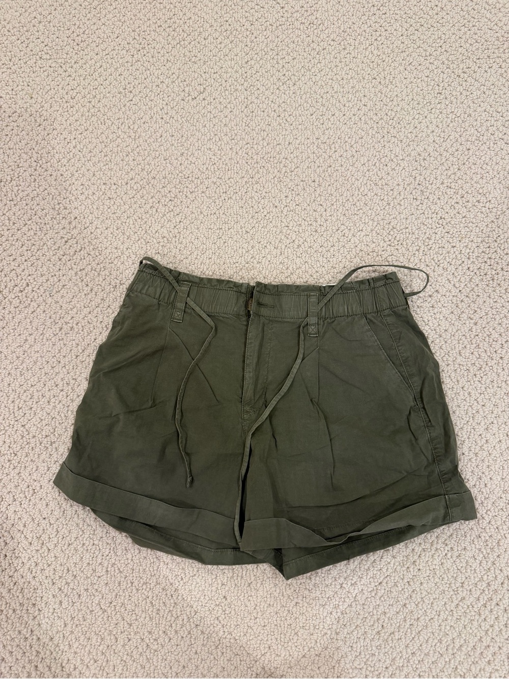 American Eagle Outfitters Olive Green High Waist Shorts